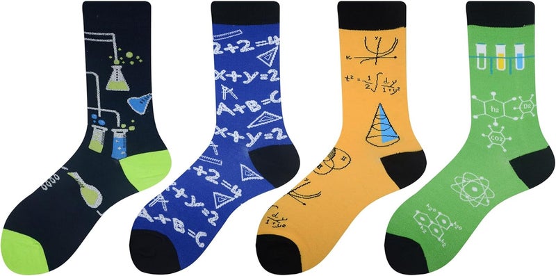 Cansok Men's 2/4 Packs Fun Crazy Novelty Dress Crew Socks - Image 2
